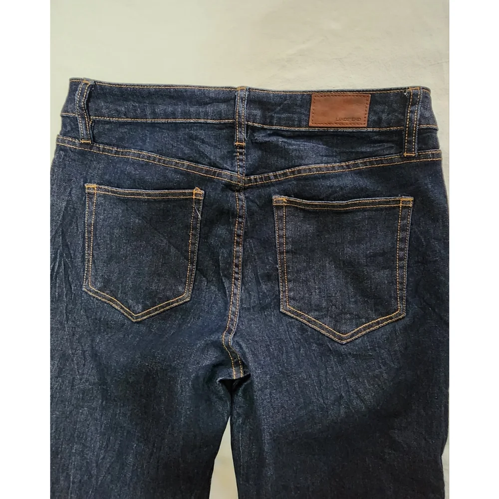 Lands' End Women Dark Denim Mid Rise Straight Jeans Sz 8 - Picture 14 of 14